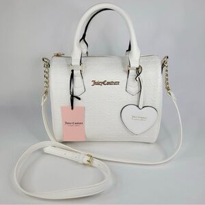 Juicy Couture White Satchel with Gold Accents